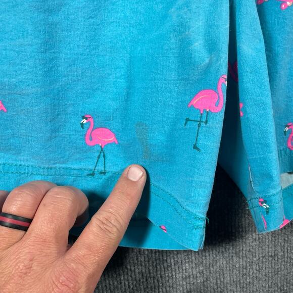 Party Pants Swim Trunks Men's XL Blue/Pink Flamingo AOP Geometric Stretch Swim - Picture 2 of 12